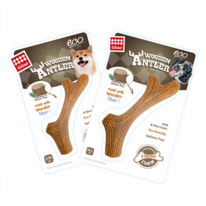 GIGWI DOG CHEW WOODEN ANTLER CON MADERA NATURAL Y MATERIAL SINTÉTICO