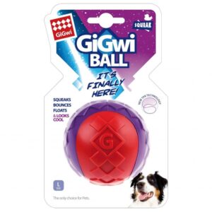 GIGWI BALL SQUEAKER RED-PURPLE L